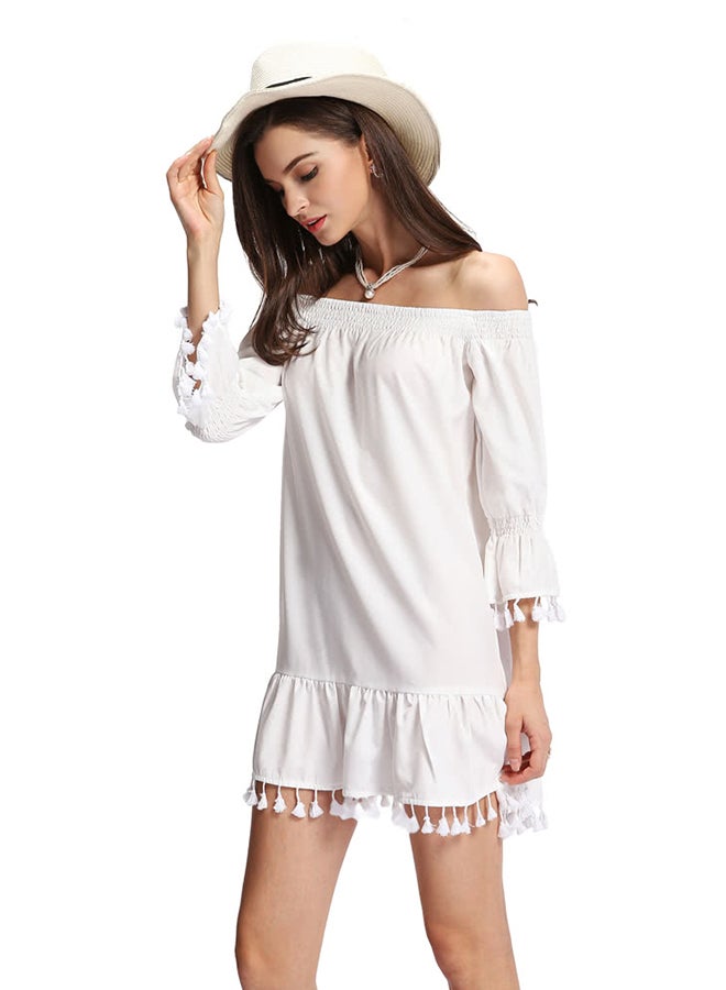 ANSELF Off Shoulder Mini Dress White  - Image 3