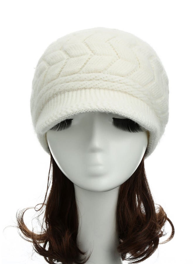 Kintted Beanie White  - Image 1