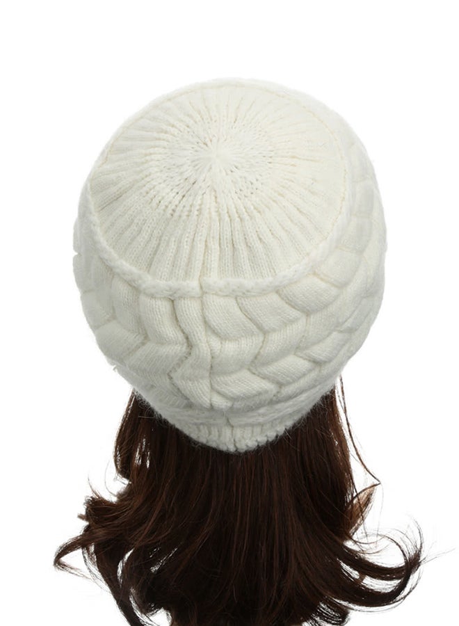 Kintted Beanie White  - Image 2