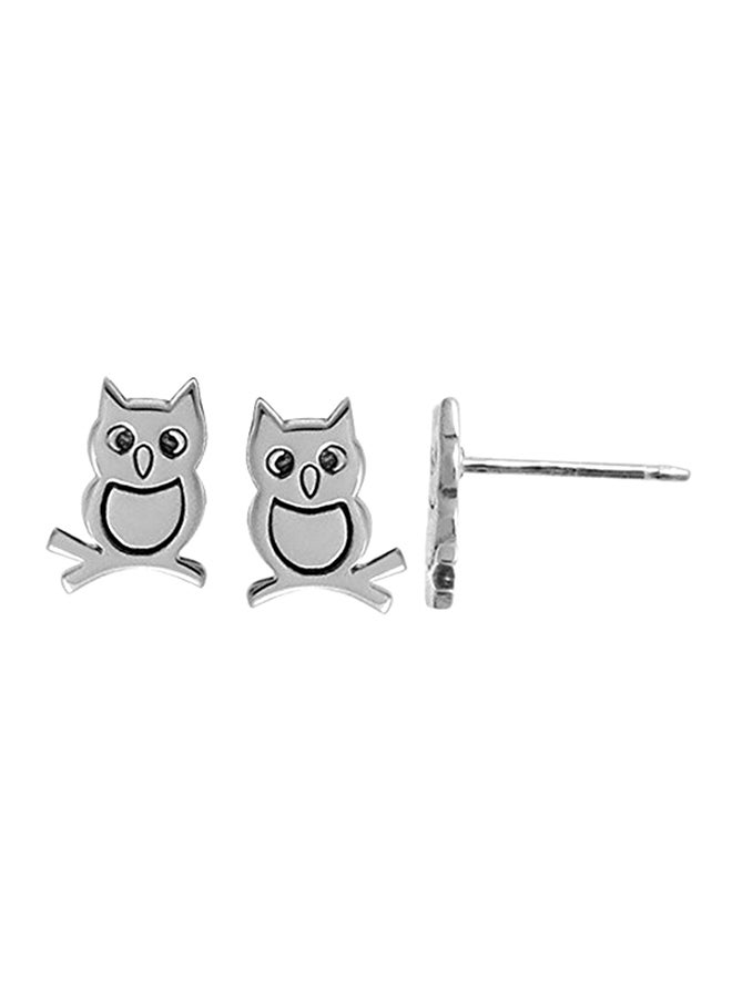 Boma - Sterling Silver Owl Stud Earrings - Image 1
