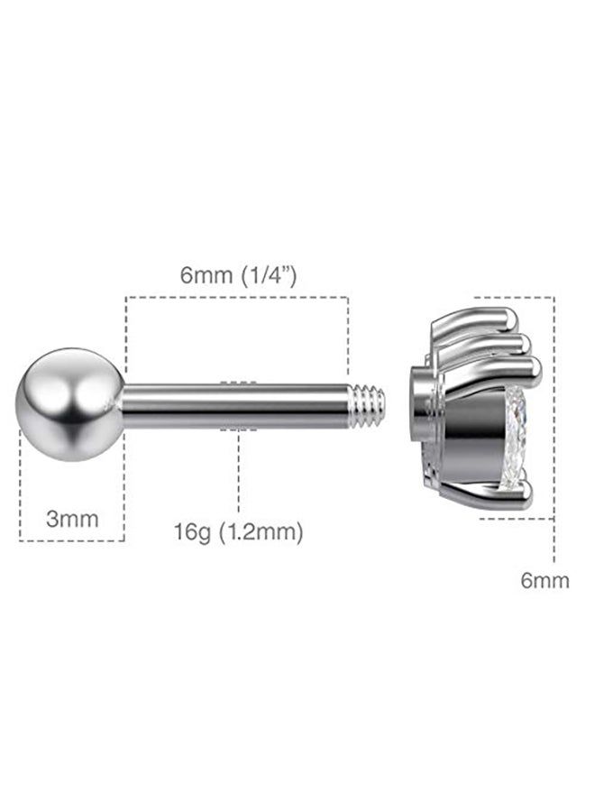 Stainless Steel Crown Stud Earrings - v1551276596/N21544622A_2