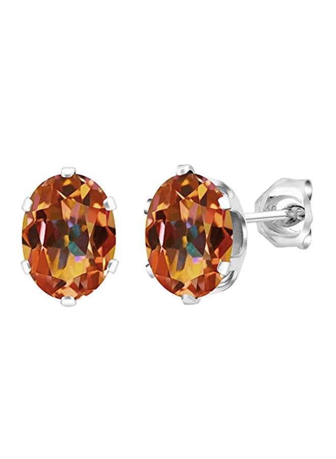 GEM STONE KING 2.60 Carat Oval Topaz 925 Sterling Silver Stud Earrings - Image 1