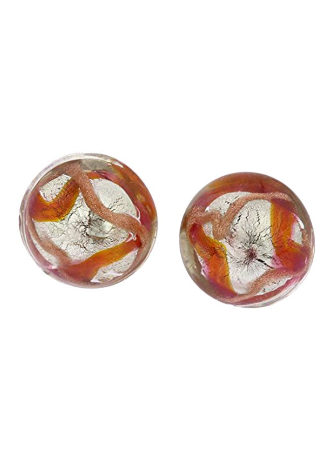 GlassOfVenice Glass Button Stud Earrings - Image 1