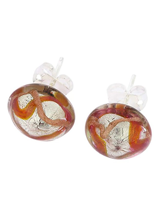 GlassOfVenice Glass Button Stud Earrings - Image 2