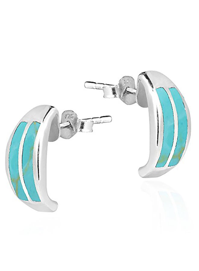 ايرافيدا أقراط بريمة باللون الفيروزي من الفضة الاسترليني عيار 925 - Image 2