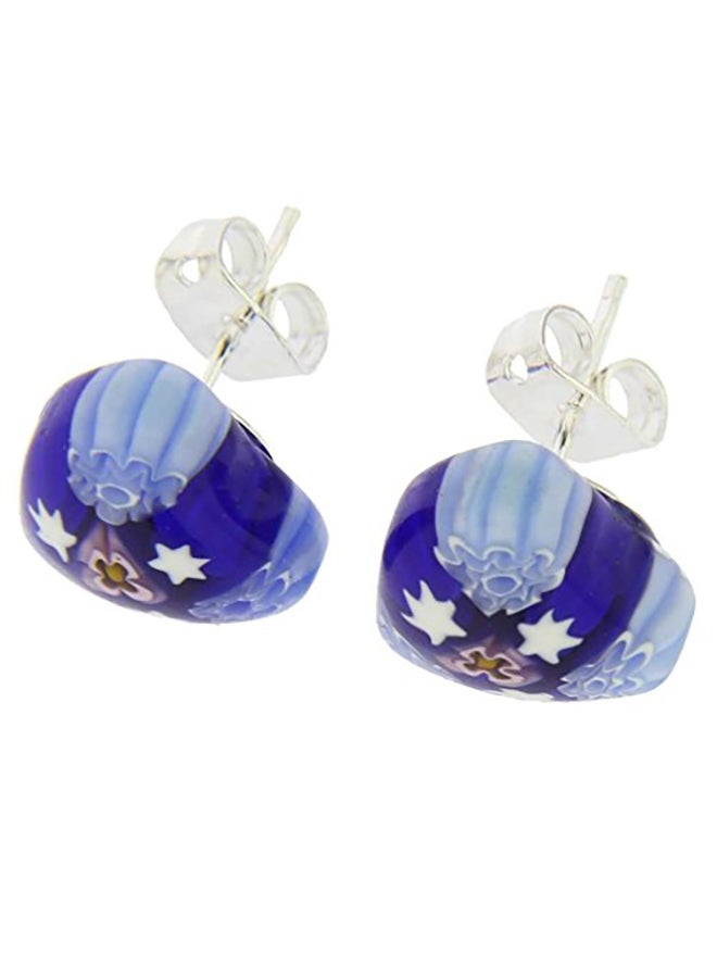 GlassOfVenice Murano Glass Millefiori Heart Stud Earrings - Image 2