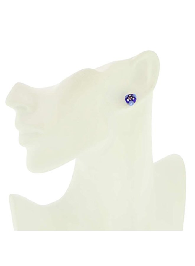 GlassOfVenice Murano Glass Millefiori Heart Stud Earrings - Image 3