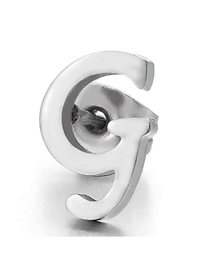 COOLSTEELANDBEYOND - Alphabet G Stud Earrings - Image 1