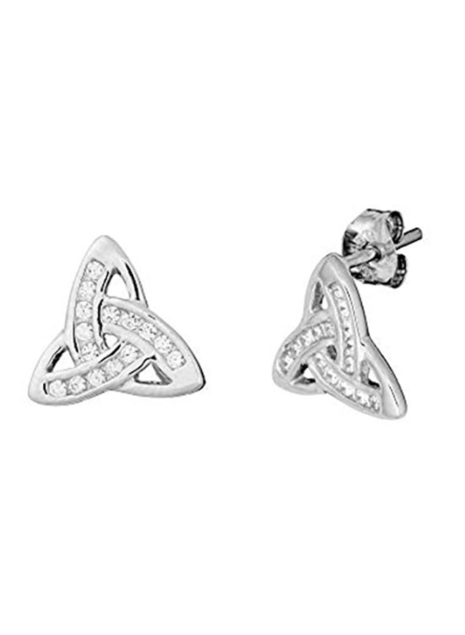 Silverly Sterling Silver Trinity Knot Stud Earrings