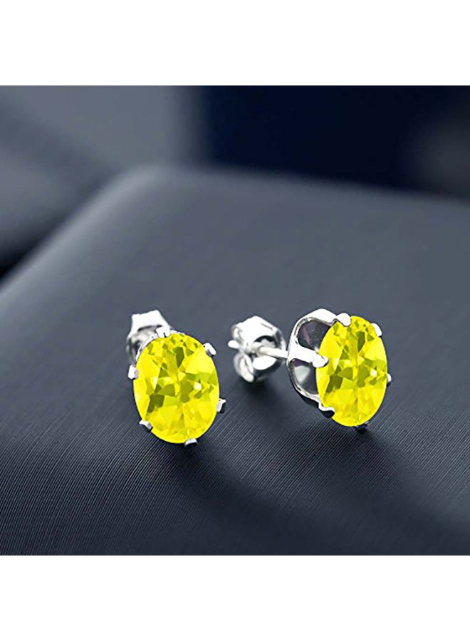 GEM STONE KING 925 Sterling Silver Topaz Stud Earrings - Image 2