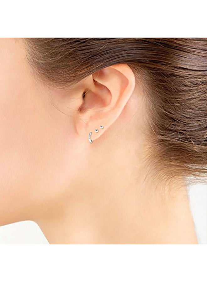 Silver Hoops And Ball Stud Earrings Set - v1551277240/N21546017A_2