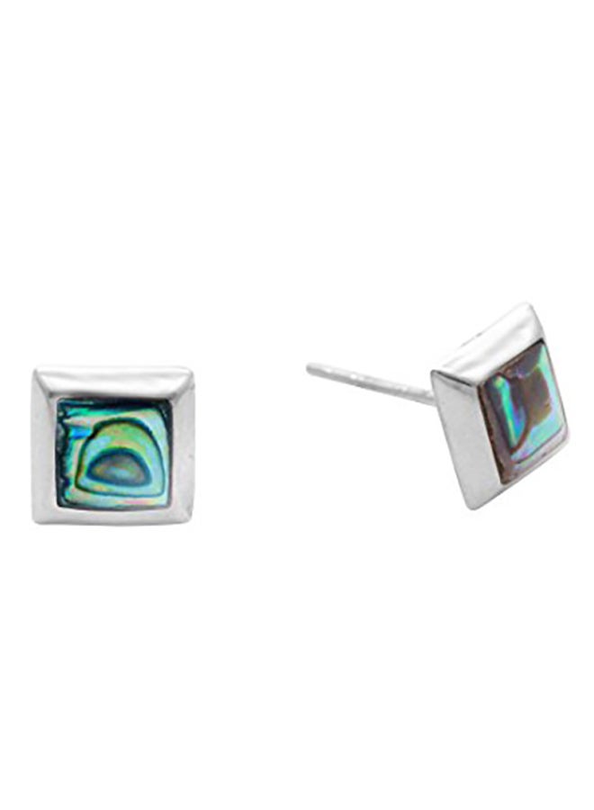Silverly 925 Sterling Silver Paua Abalone Shell Stud Earrings