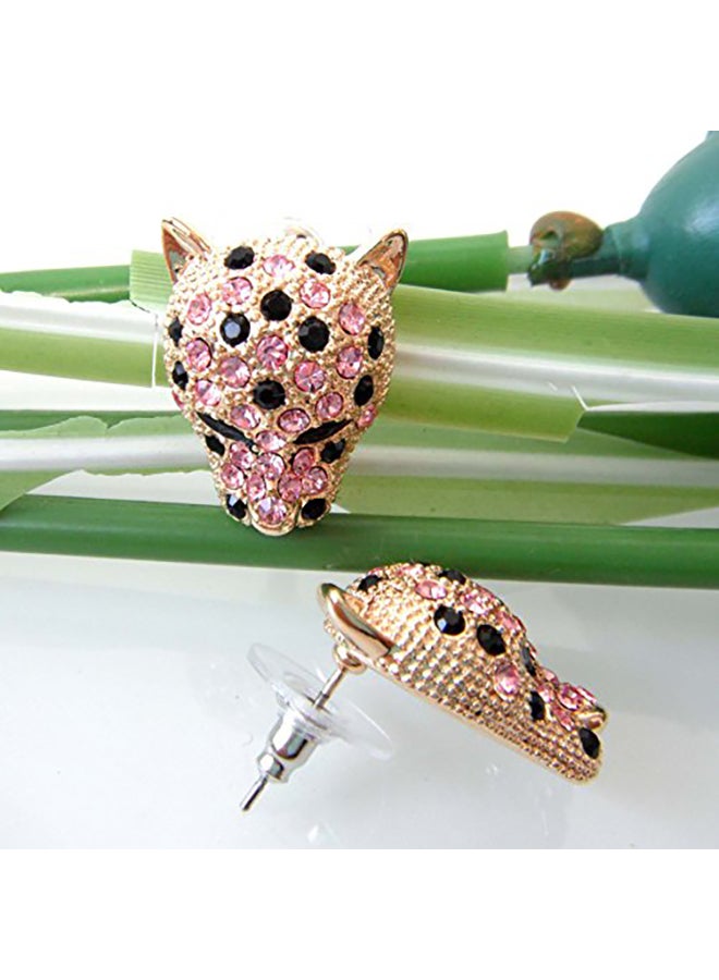Navachi Alloy Leopard Head Stud Earrings - Image 3