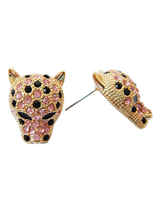 Navachi Alloy Leopard Head Stud Earrings - Image 1