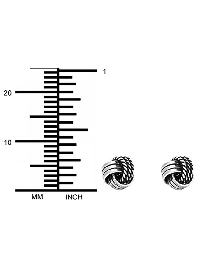 Kinzie Fashion - 925 Sterling Silver Oxidized Braided Love Knot Stud Earrings - Image 1