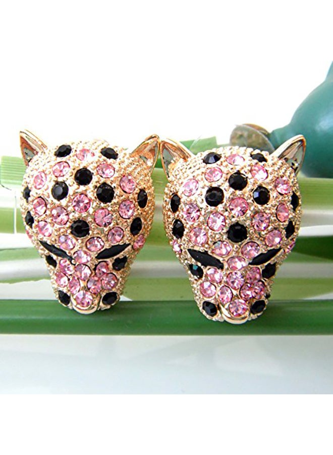 Navachi Alloy Leopard Head Stud Earrings - Image 2