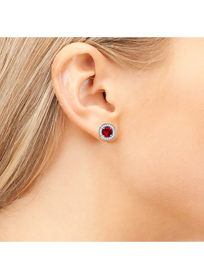 كايت آند كلوي أقراط كبس بتصميم مستدير مطلية بالذهب عيار 18 قيراطاً - Image 2