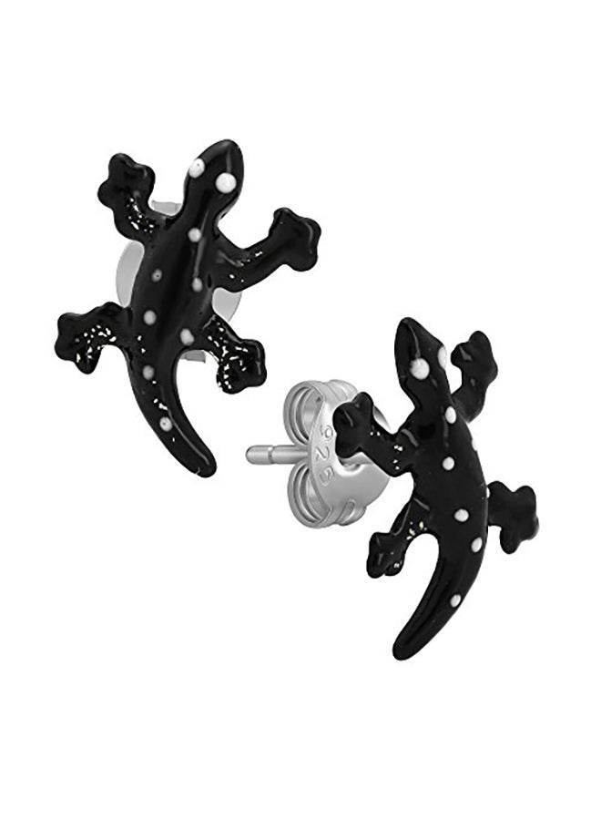 ICYROSE 925 Sterling Silver Enamel Gecko Lizard Stud Earrings