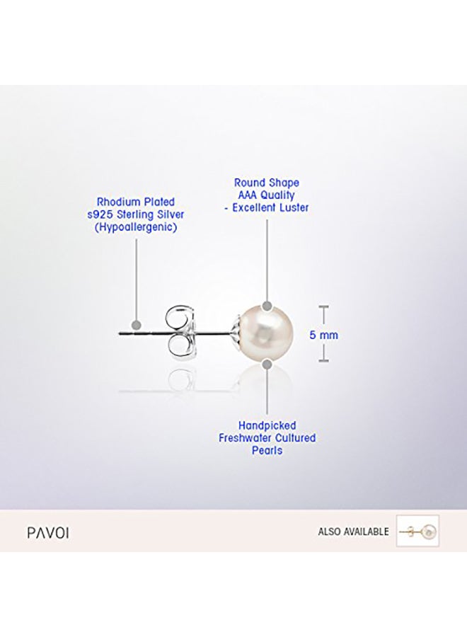 PAVOI Sterling Silver Round Freshwater Cultured Pearl Earrings - Image 3