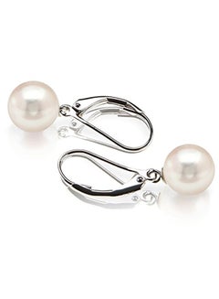 Sterling Silver  Shell Pearl Earrings Leverback Dangle Earrings - v1551277561/N21547609A_2