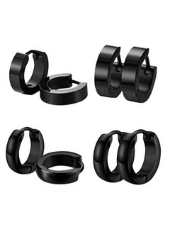 4-Pair Huggie Stud Earrings Set