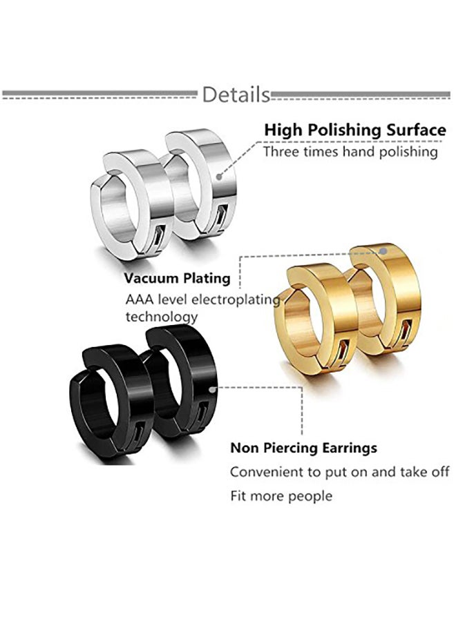 Paxuan 6-Pair Clip On And Hoop Earrings Set  - Image 2