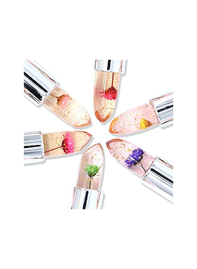 FirstFly 6-Piece Crystal Flower Jelly Lipstick Set Multicolour - Image 4