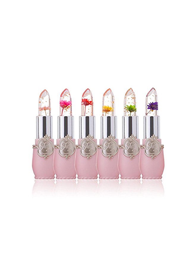 FirstFly 6-Piece Crystal Flower Jelly Lipstick Set Multicolour - Image 2