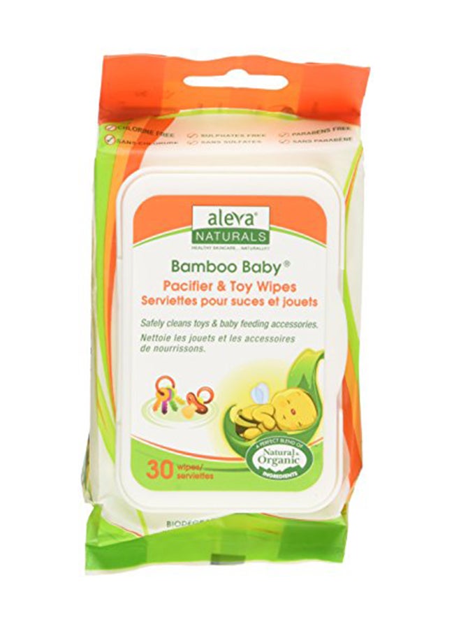 Aleva Naturals Bamboo Baby Pacifier And Toy Wipes, 30 Count 