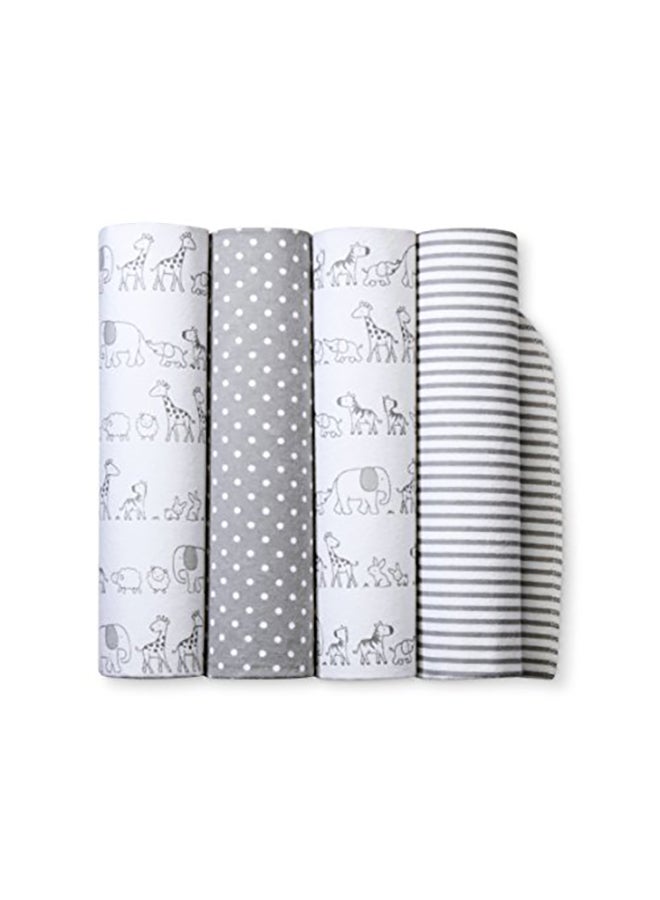 cloud island Pack Of 4 Flannel Receiving Blankets - Image 2