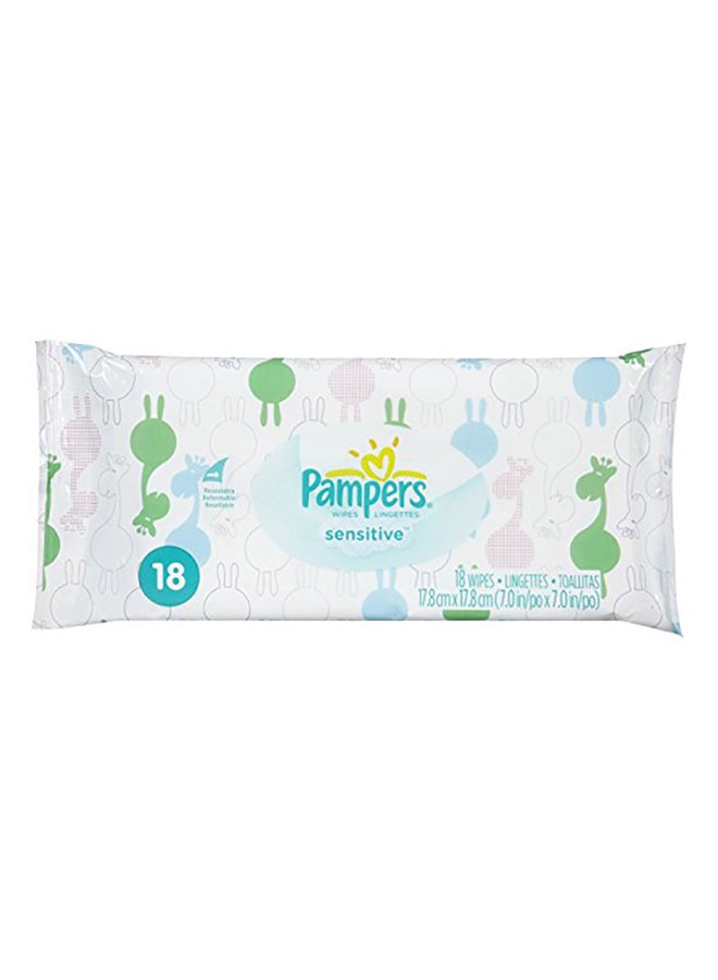 Pampers Sensitive Baby Wipes Travel Pack, 18 Count