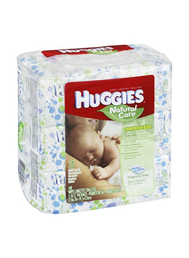 HUGGIES Natural Care Unscented Baby Wipes, 168 Count - Image 1