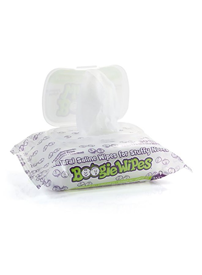 Boogie Wipes Pack Of 3 Gentle Saline Stuffy Noses Wipes, 30 Count - Image 3