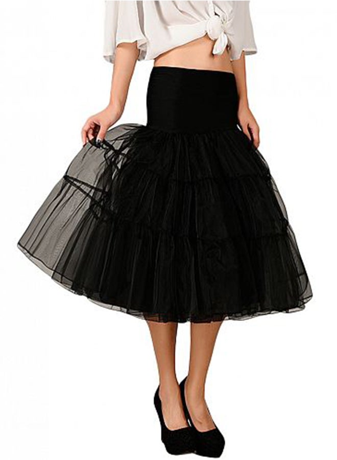Generic - Vintage Crinoline Tutu Midi Petticoat Skirt Black - Image 1