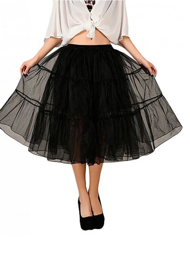 Generic - Vintage Crinoline Tutu Midi Petticoat Skirt Black - Image 1