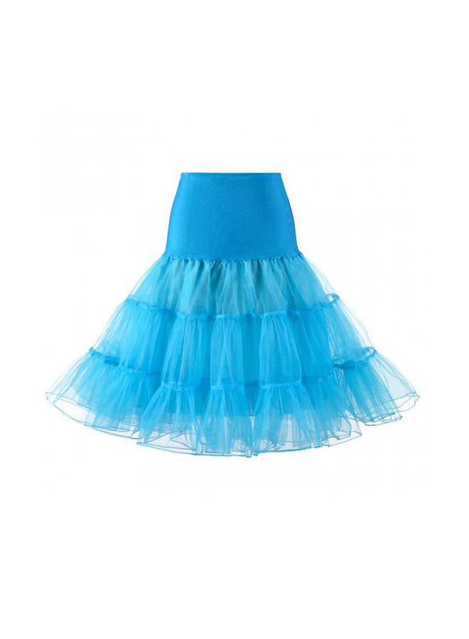 Generic - Vintage Crinoline Tutu Midi Petticoat Skirt Blue - Image 1