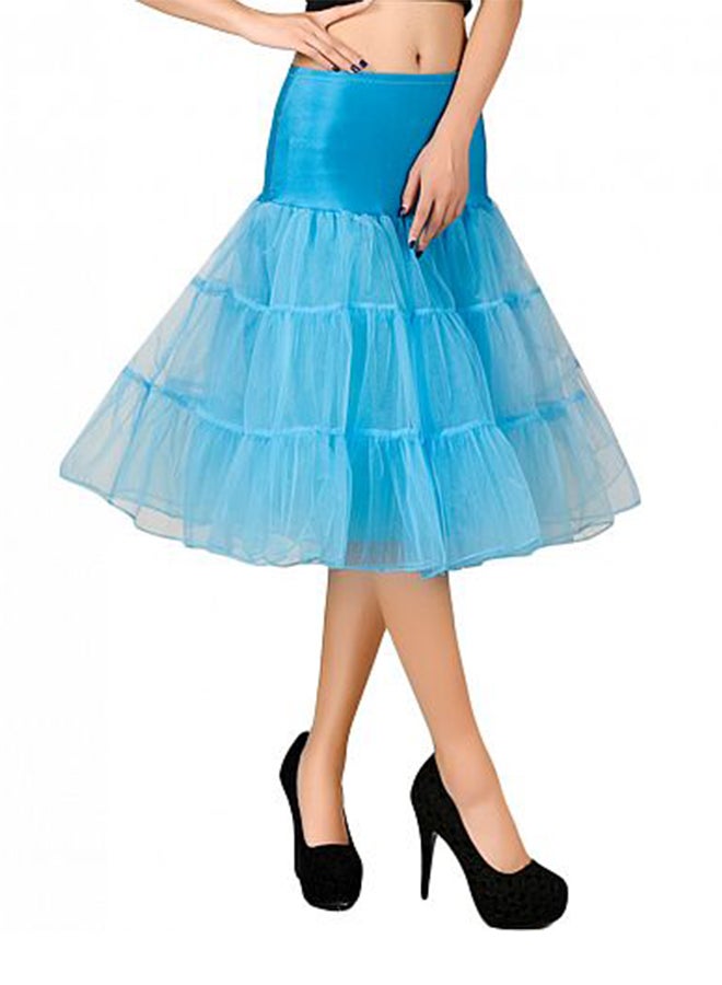 Generic - Vintage Crinoline Tutu Midi Petticoat Skirt Blue - Image 1