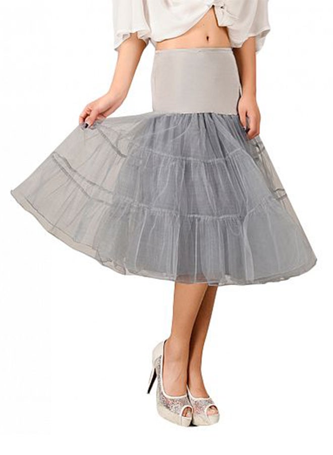 Vintage Crinoline Tutu Midi Petticoat Skirt Grey - Image 2