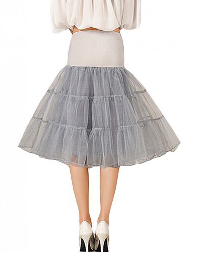 Vintage Crinoline Tutu Midi Petticoat Skirt Grey - Image 3