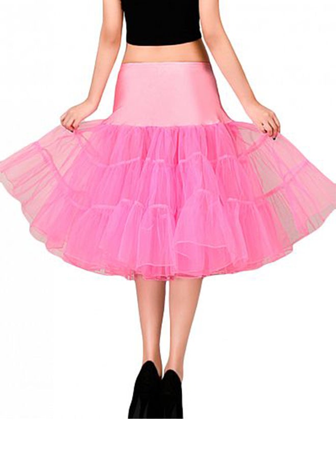 Generic - Vintage Crinoline Tutu Midi Petticoat Skirt Pink - Image 1