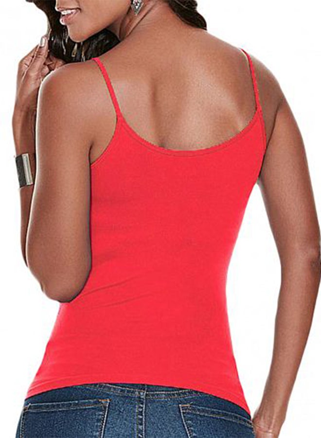 Generic - Criss Cross Backless Bodycon Tunic Top Watermelon Red - Image 1
