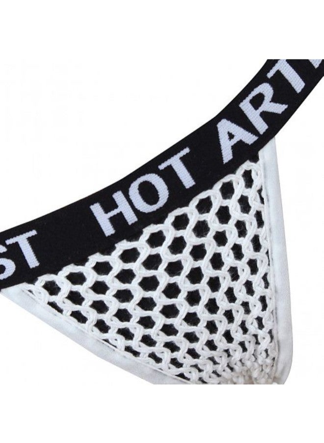 Hollow Out Letter Print Backless Bra And Panty Set Black  - Image 2