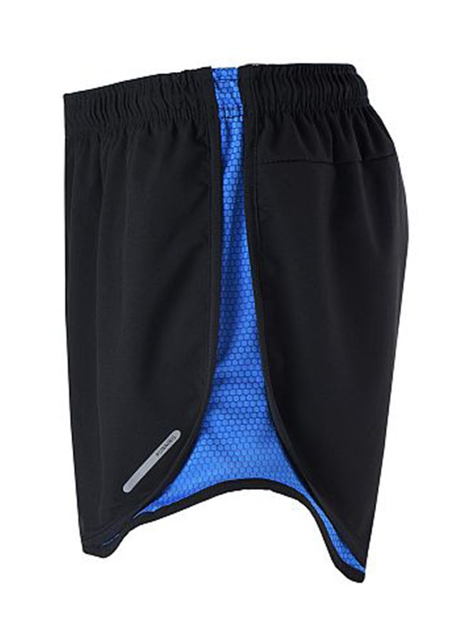 ARSUXEO 2 in 1 Running And Cycling Sports Shorts Blue/Black - Image 4