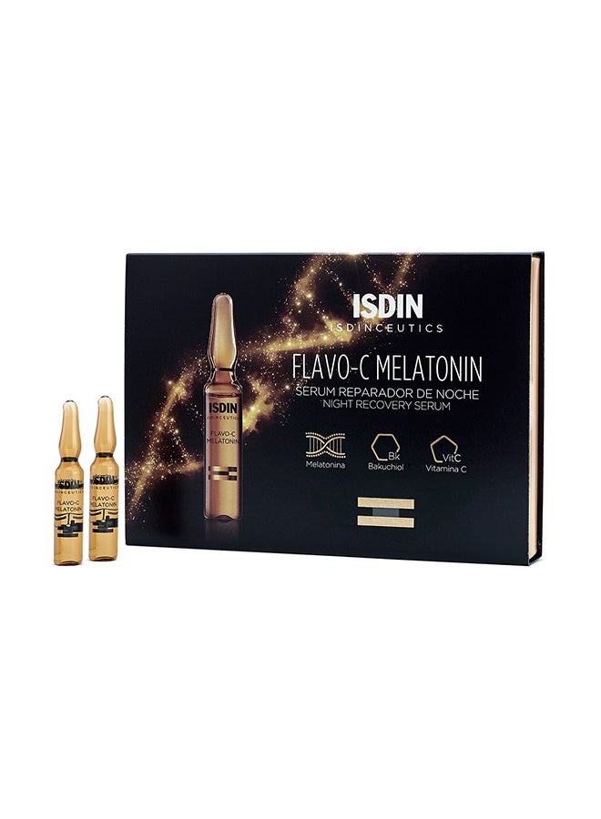ISDIN 10-Ampoule Flavo-C Melatonin Night Recovery Serum 2ml - Image 1