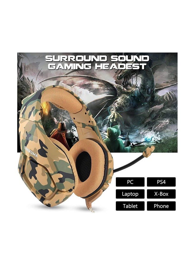 onikuma - Over-Ear Gaming Wired Headset With Microphone For PS4/PS5/XOne/XSeries/NSwitch/PC - Image 1
