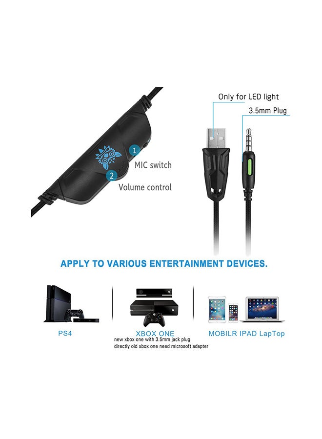 onikuma - K5 Over-Ear Gaming Wired Headset With Microphone For PS4/PS5/XOne/XSeries/NSwitch/PC - Image 1