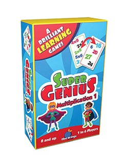 blue orange Super Genius Multiplication 1 Card Game  - Image 1