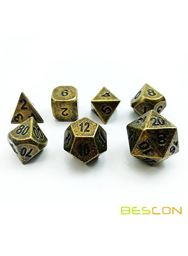 BESCON 7-Piece Metal Polyhedral Dice Set - Image 3