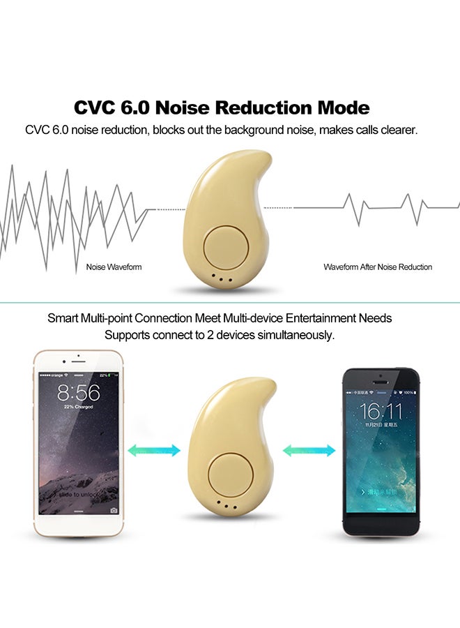 Generic - S530 Bluetooth In-Ear Headphones Beige - Image 1