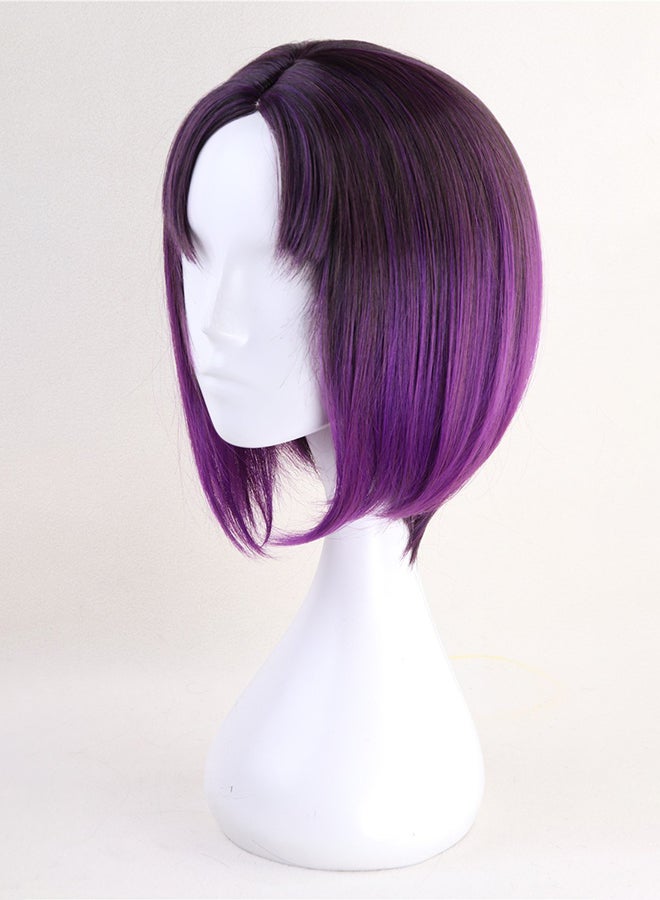 Generic Short Centre Parting Synthetic Wig Purple  - Image 3